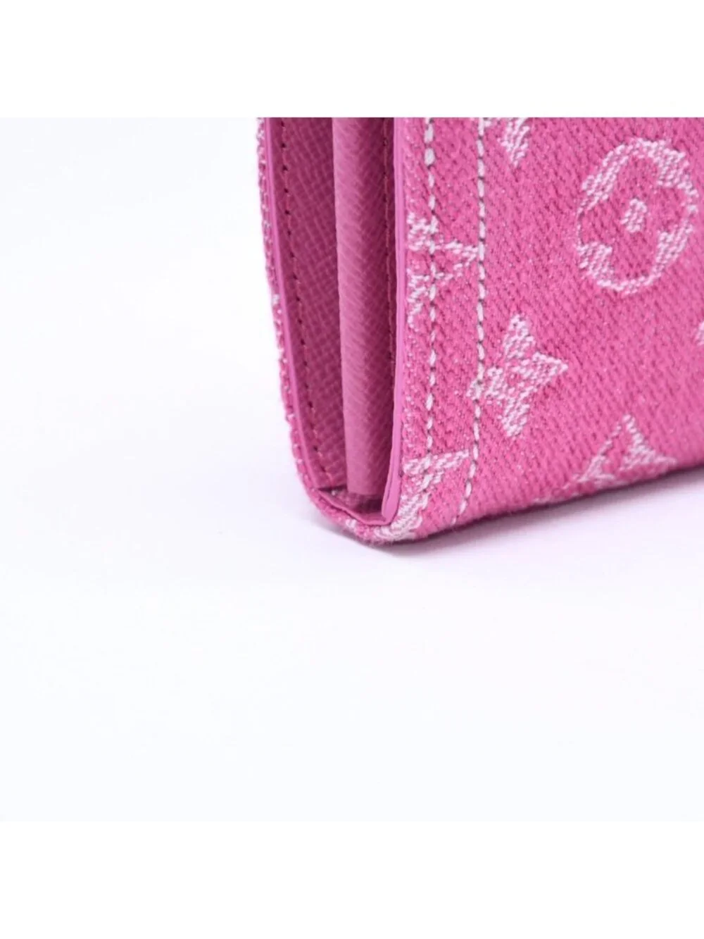 Louis Vuitton Monogram Jacquard Portefeuille Sarah Wallet Denim Fuchsia